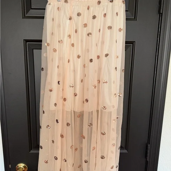 FP Movement by Free People Embellished Maxi Skirt in blush pink - Picture 2 of 9